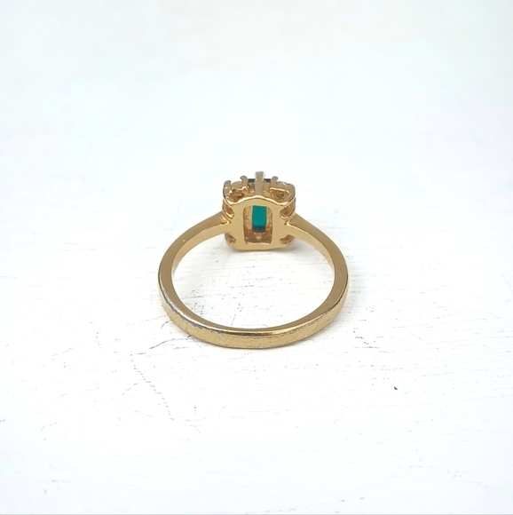 DAC Emerald and CZ Gold Ring - Picture 7 of 11